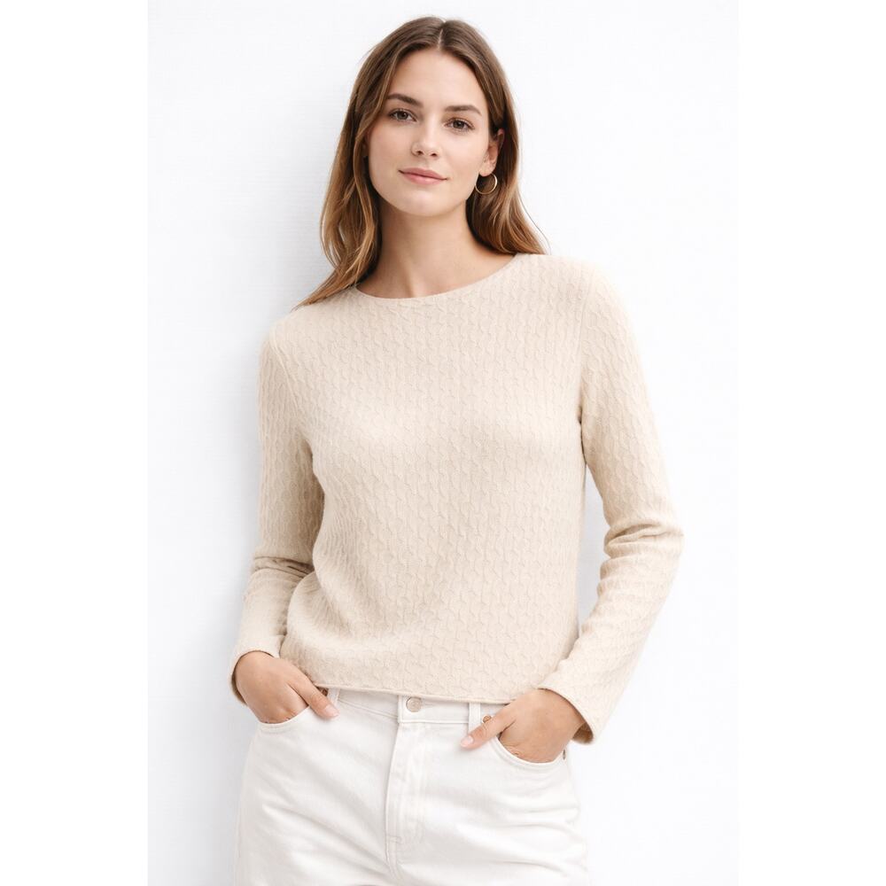 The Row Soft Knit Sweater Ivory Crewneck‎ Luxury Minimalist